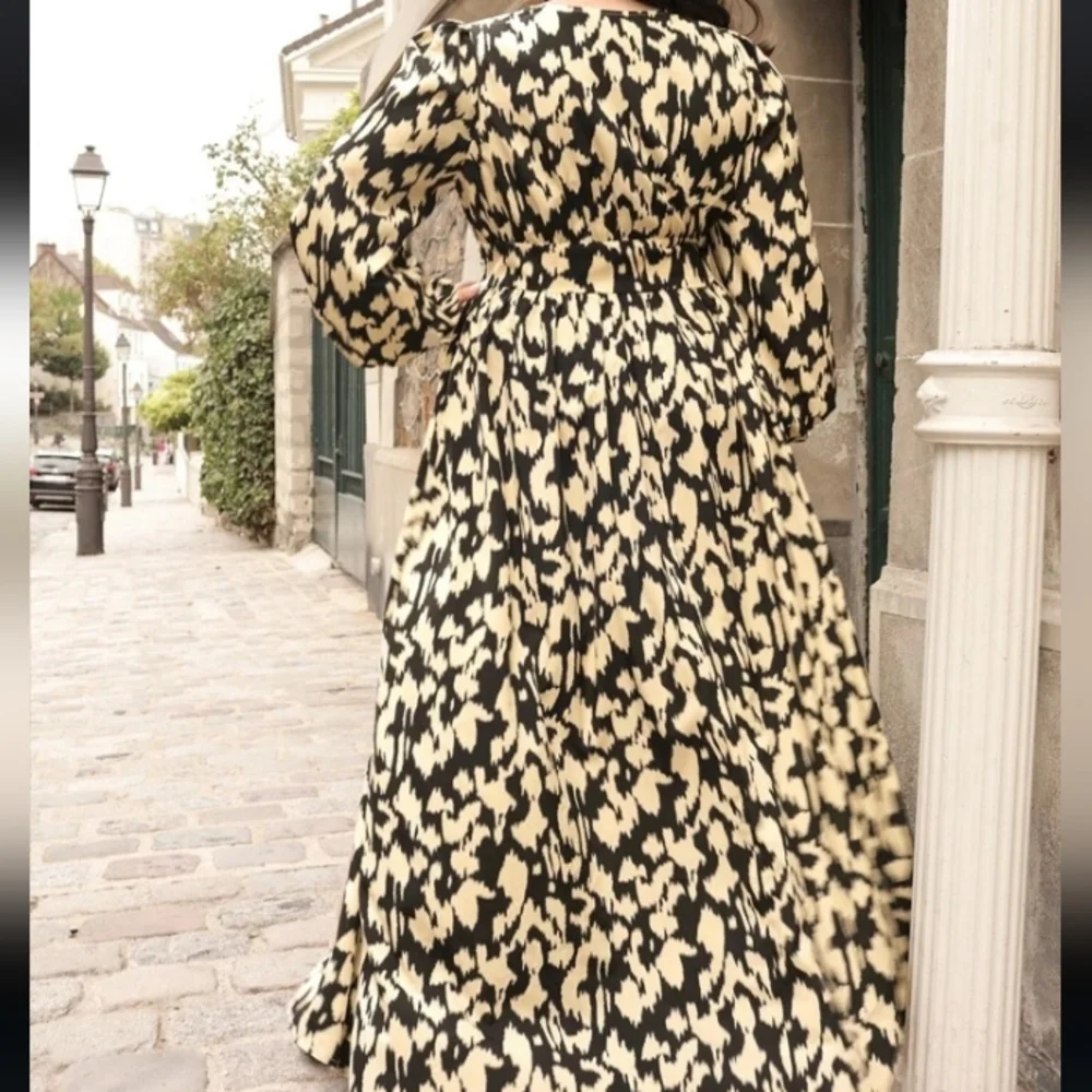 BRAND NEW NWT Black & Cream Long Sleeve Maxi Dress 3XL (18) - Picture 3 of 11